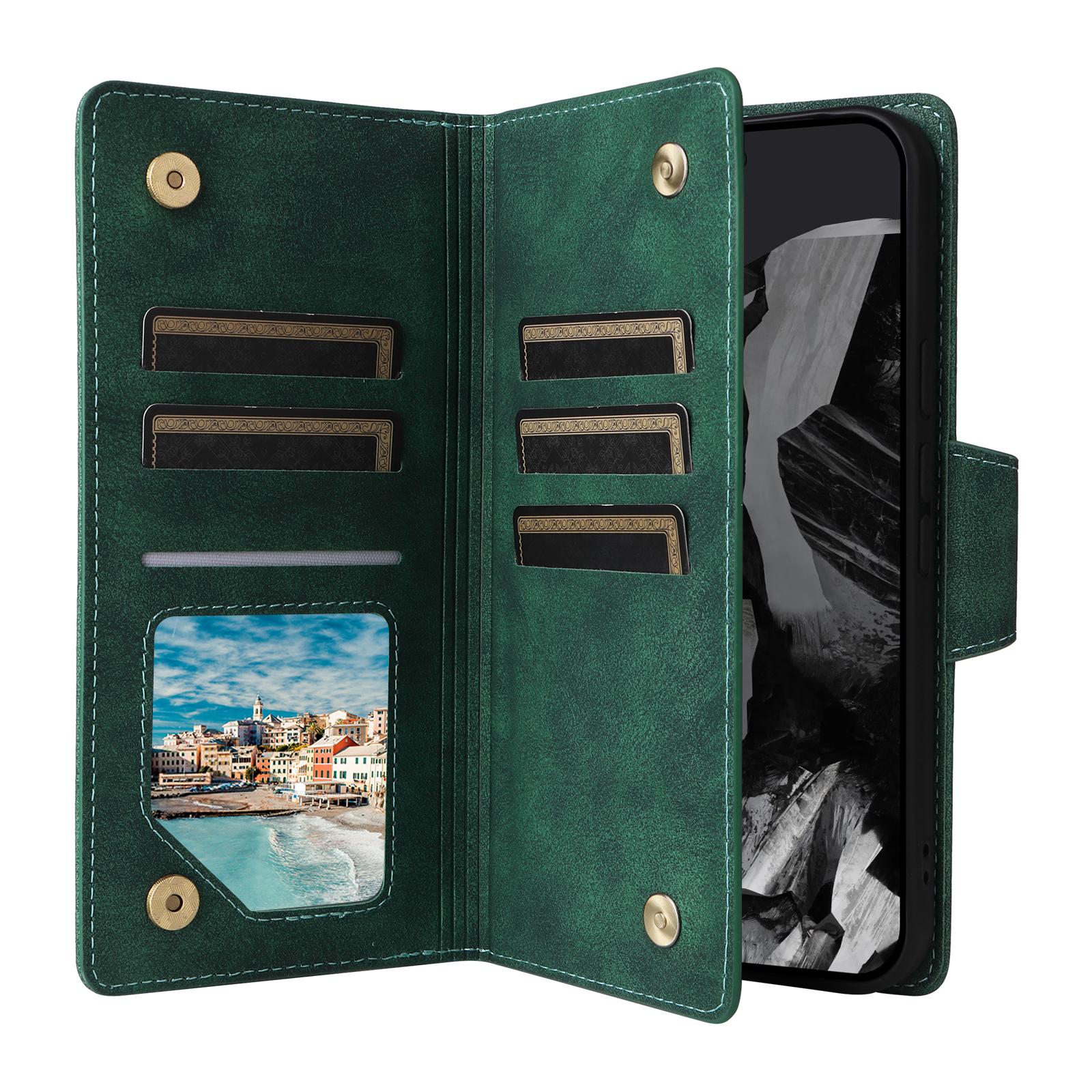 For Google Pixel 10 Pro XL/9 Pro XL Case Zipper Wallet Rivet Decor Leather Phone Cover with Wrist Strap Green
For Google Pixel 10 Pro XL/9 Pro XL Case Zipper Wallet Rivet Decor Leather Phone Cover with Wrist Strap Green