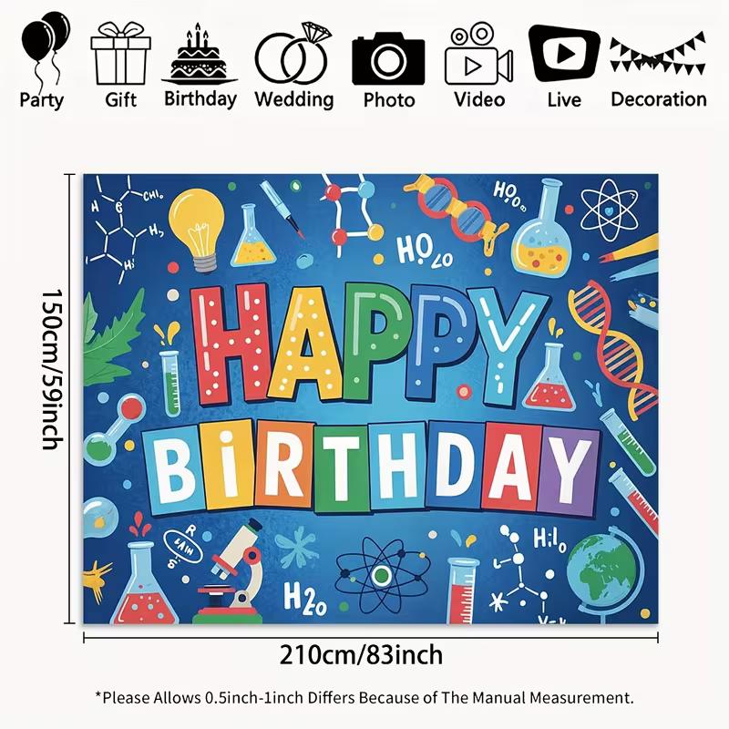 2D Mad Scientist Birthday Backdrop, Blue Lab Equipment Photography Background Cloth for Boys Science Party 47.2x31.5inch/120*80cm
2D Mad Scientist Birthday Backdrop, Blue Lab Equipment Photography Background Cloth for Boys Science Party 47.2x31.5inch/120*80cm