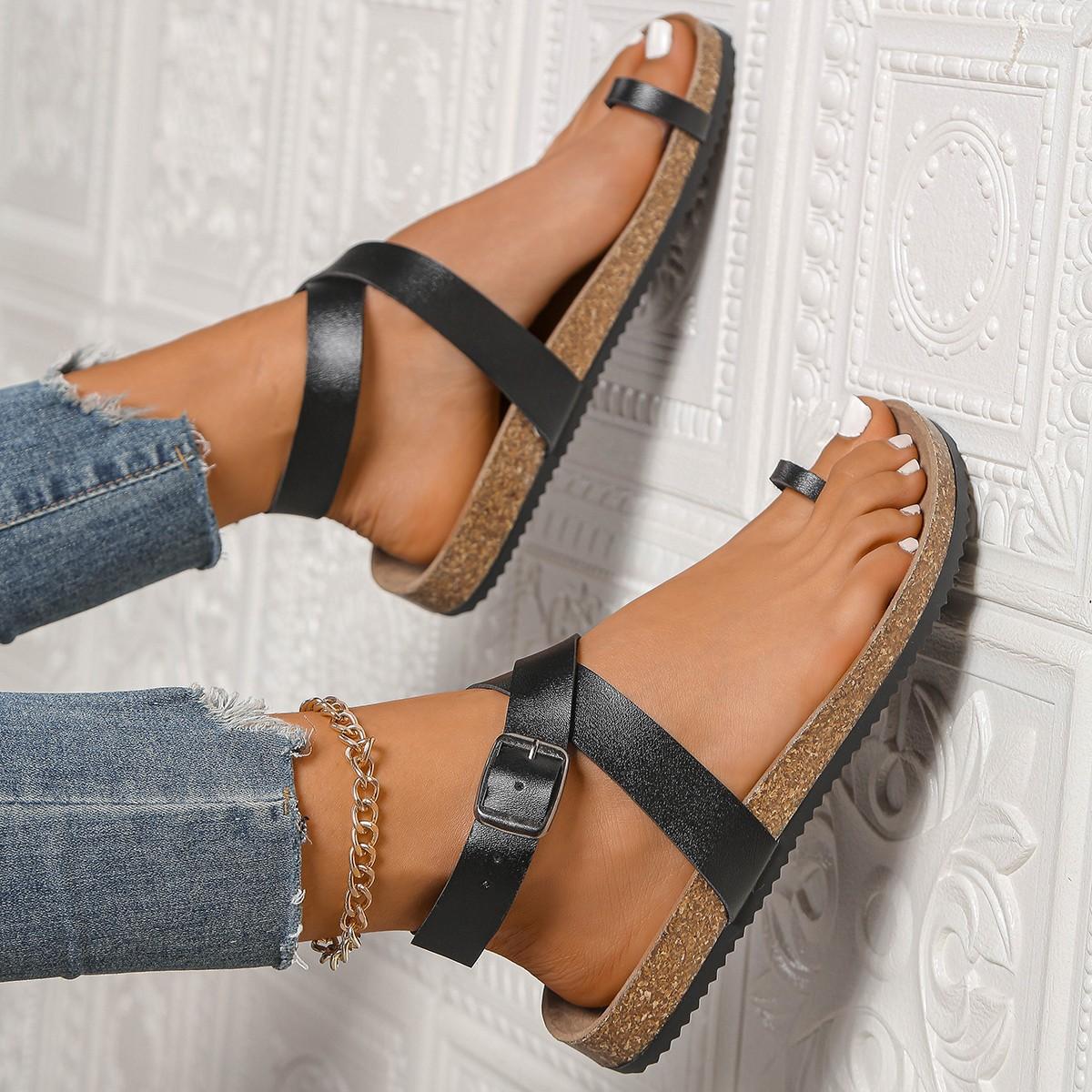 Flat-bottomed cork sandals women s belt buckle comfortable large-size set of toe sandals 43 чорний
Flat-bottomed cork sandals women s belt buckle comfortable large-size set of toe sandals 43 чорний