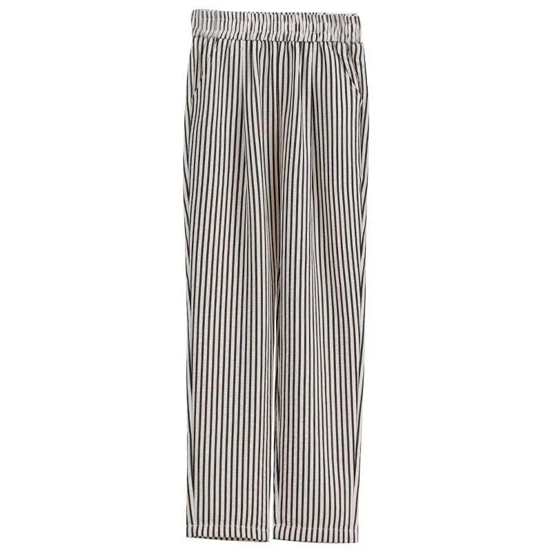 Women s Casual Vertical Striped Comfortable Breathable Elastic Waist Belted Daily Wear Casual Tapered Crop Pants Nine-quarter Length with Pockets S
Women s Casual Vertical Striped Comfortable Breathable Elastic Waist Belted Daily Wear Casual Tapered Crop Pants Nine-quarter Length with Pockets S