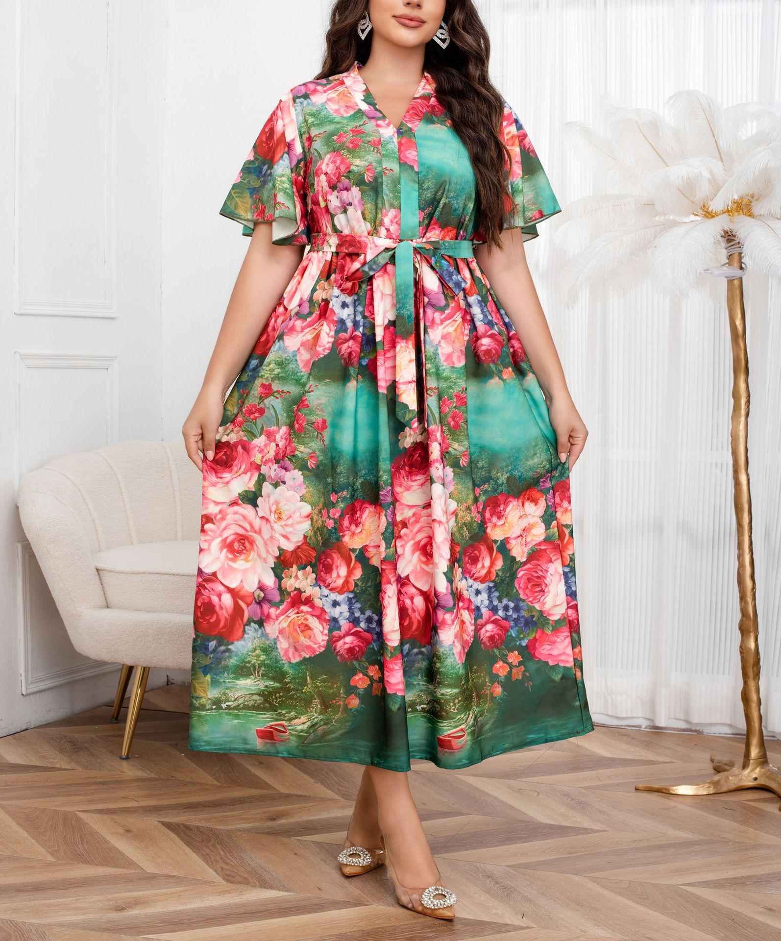 Special Vintage V-Neck Belted Summer Dress with Large Hem for Women 4XL зелений
Special Vintage V-Neck Belted Summer Dress with Large Hem for Women 4XL зелений