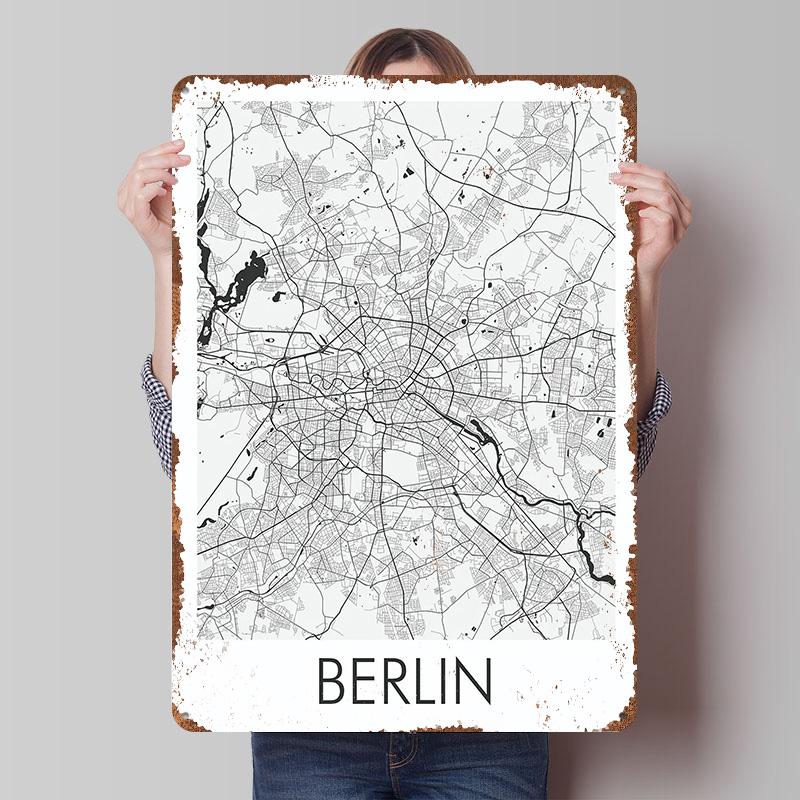 Berlin City Map Poster Customized Wall Art Vintage Metal Signs Retro Tin Plaque for Man Cave Office Decoration Room Home Decor 20x30cm(7.8x11.8inch)
Berlin City Map Poster Customized Wall Art Vintage Metal Signs Retro Tin Plaque for Man Cave Office Decoration Room Home Decor 20x30cm(7.8x11.8inch)