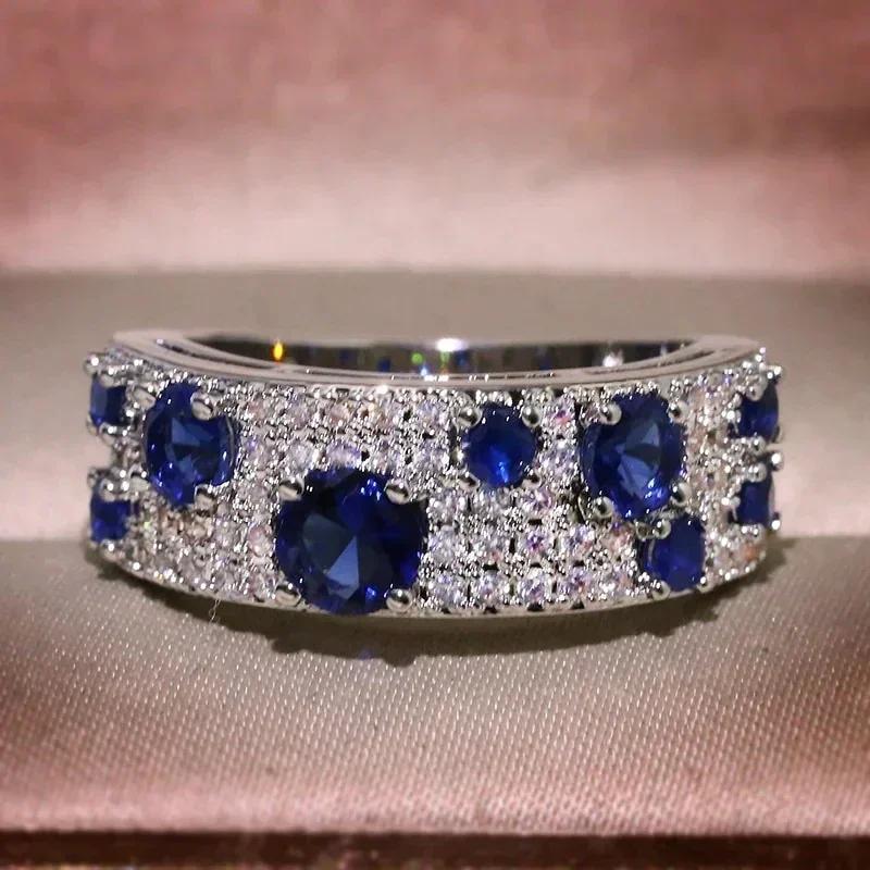 Dazzling Blue/White CZ New Ring for Women Silver Color Plated Wedding Engagement Trendy Female Accessories Modern Jewelry 6
Dazzling Blue/White CZ New Ring for Women Silver Color Plated Wedding Engagement Trendy Female Accessories Modern Jewelry 6