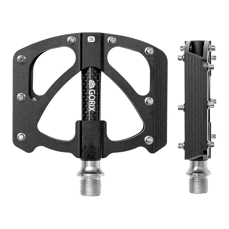 GORIX bicycle pedals flat pedal aluminum lightweight Carbon carbon fiber center tube shaft cover (GX-FX472) wide wide Thin Fashionable anti-slip pin
GORIX bicycle pedals flat pedal aluminum lightweight Carbon carbon fiber center tube shaft cover (GX-FX472) wide wide Thin Fashionable anti-slip pin