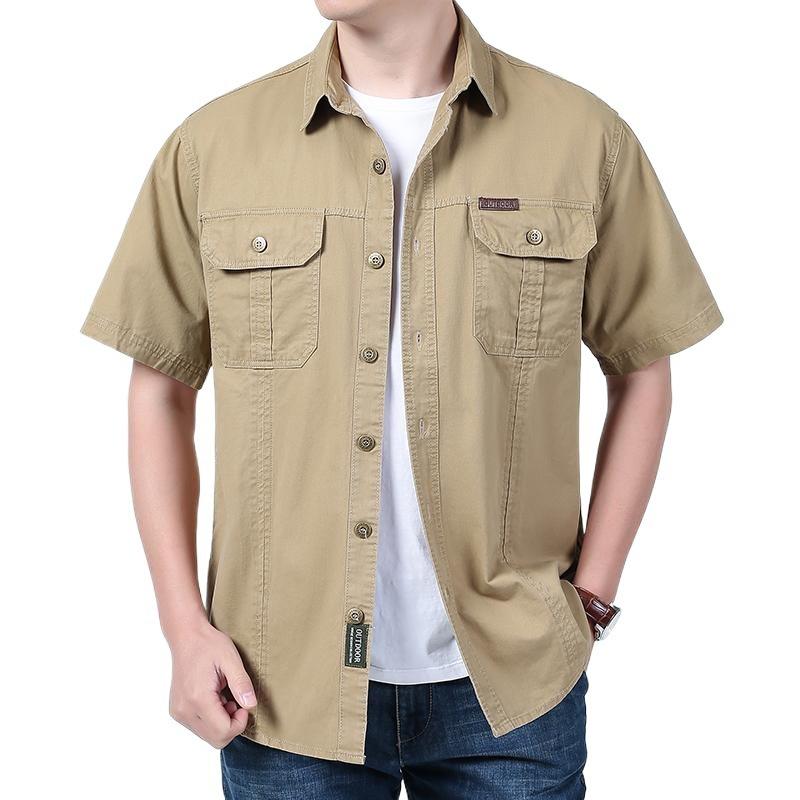 Summer Men s Casual Short Sleeved Shirt Lapel Button Pocket Tooling Shirt Casual Slim Breathable Shirts 4XL білий
Summer Men s Casual Short Sleeved Shirt Lapel Button Pocket Tooling Shirt Casual Slim Breathable Shirts 4XL білий