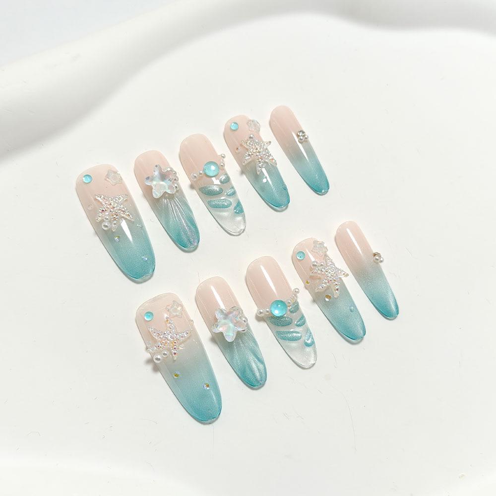Mermaid Tail Cat Eye Wearable Nails & Starfish Shell Art Stickers Extra Small
Mermaid Tail Cat Eye Wearable Nails & Starfish Shell Art Stickers Extra Small