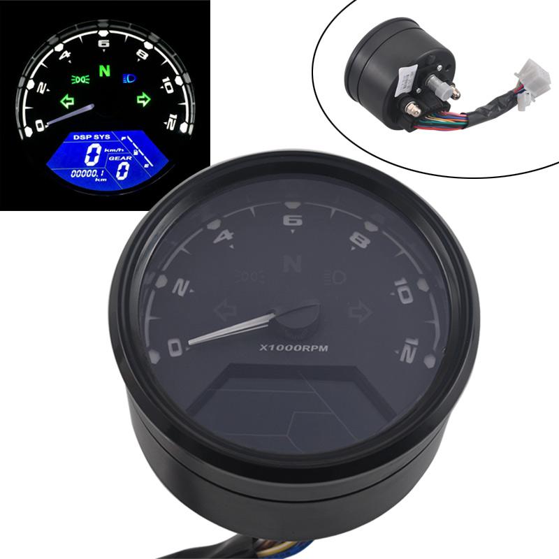 Universal LCD Digital Motorcycle Tachometer Speedometer Odometer Waterproof Gauge Multi-function for Cafe Racer 2 - 4 Cylinders чёрный
Universal LCD Digital Motorcycle Tachometer Speedometer Odometer Waterproof Gauge Multi-function for Cafe Racer 2 - 4 Cylinders чёрный