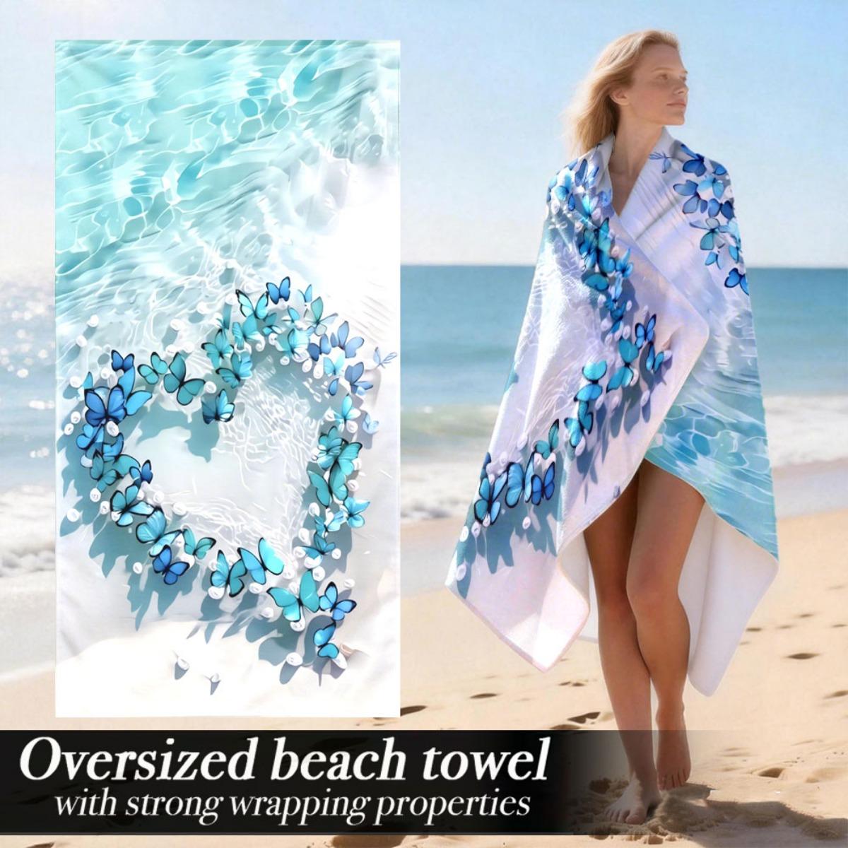 Oversized Heart Butterfly Beach Towel Patterned Sunscreen And Windproof Suitable For Swimming Pool Camping Travel Blanket W40*H60(CM)
Oversized Heart Butterfly Beach Towel Patterned Sunscreen And Windproof Suitable For Swimming Pool Camping Travel Blanket W40*H60(CM)