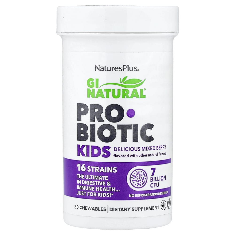 Nature s Plus GI Natural Probiotic Kids Refreshing Mixed Berry Flavor 7 Billion CFU Chewable Tablets, 30 Count 1 ea - 30 ea
Nature s Plus GI Natural Probiotic Kids Refreshing Mixed Berry Flavor 7 Billion CFU Chewable Tablets, 30 Count 1 ea - 30 ea