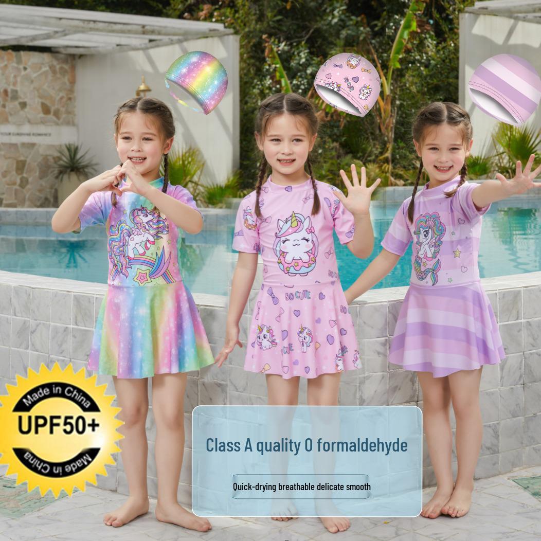 Girls Quick-Dry One-Piece Swimsuit - Short Sleeve, Cute & Fashionable Surf Swimwear M (3-4 years)
Girls Quick-Dry One-Piece Swimsuit - Short Sleeve, Cute & Fashionable Surf Swimwear M (3-4 years)