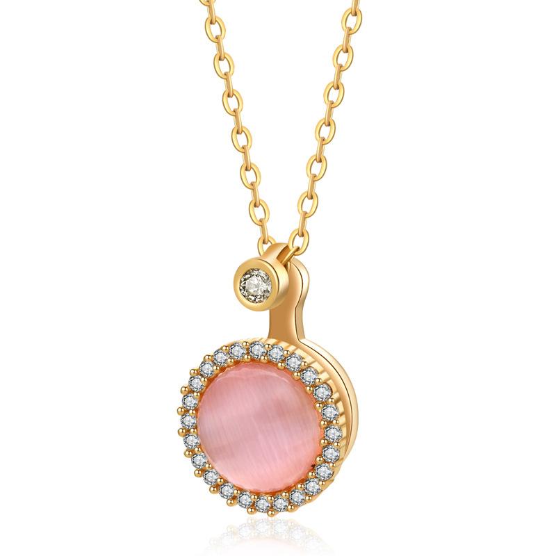 Стильное титановое простое стальное колье-чокер с великолепным кулоном-камнем «кошачий глаз» Romantic Pink
Стильное титановое простое стальное колье-чокер с великолепным кулоном-камнем «кошачий глаз» Romantic Pink