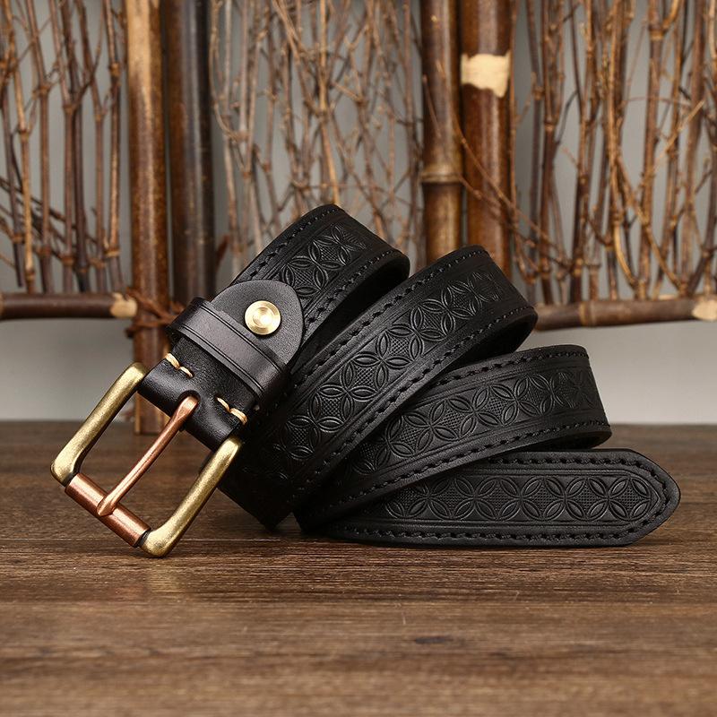 3.3cm Grain Real Genuine Cowskin Soft Cowhide Personality Lucky Totem Vintage Luxury Copper Buckle Jeans Belts for Men 125cm чорний
3.3cm Grain Real Genuine Cowskin Soft Cowhide Personality Lucky Totem Vintage Luxury Copper Buckle Jeans Belts for Men 125cm чорний