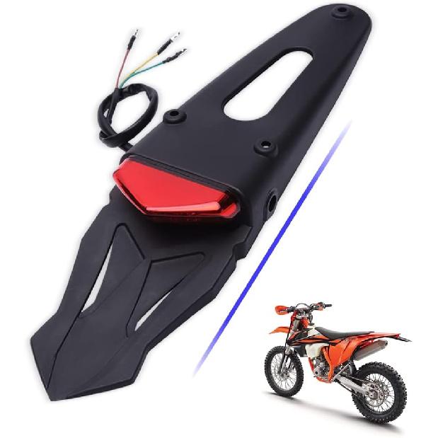 DREAMIZER Universal Dirt Bike LED Rear Fender Brake Blinker Tail Lights Motorcycle Taillight with Flowing Turn Signals Kit for Off Road Enduro - Red Lens
DREAMIZER Universal Dirt Bike LED Rear Fender Brake Blinker Tail Lights Motorcycle Taillight with Flowing Turn Signals Kit for Off Road Enduro - Red Lens