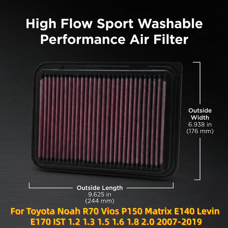 For Toyota Noah R70 Vios P150 Matrix E140 Levin E170 IST 1.2 1.3 1.5 1.6 1.8 2.0 2007- High Flow Sport Washable Air Filter
For Toyota Noah R70 Vios P150 Matrix E140 Levin E170 IST 1.2 1.3 1.5 1.6 1.8 2.0 2007- High Flow Sport Washable Air Filter