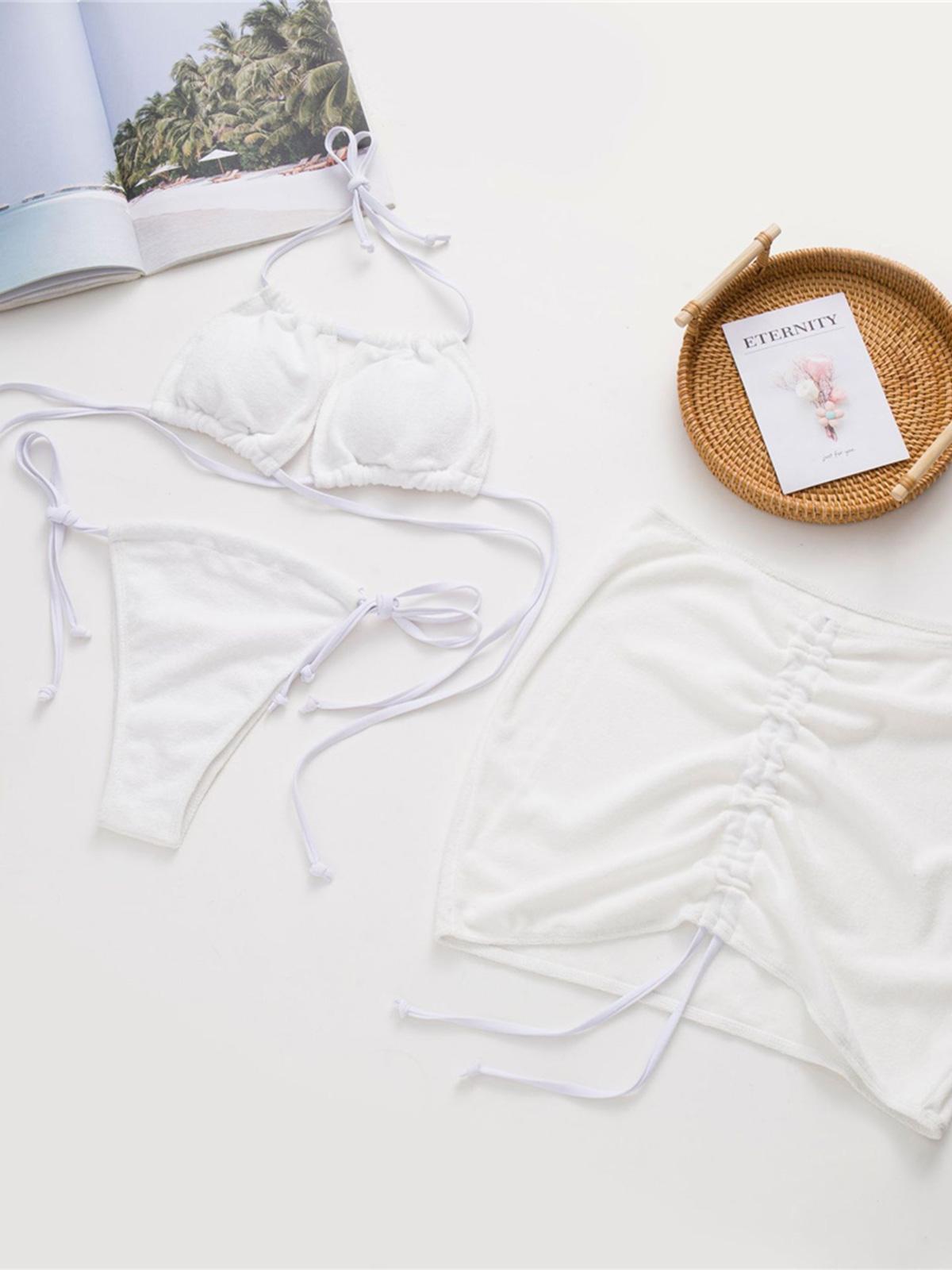 3 шт. Холтер с юбкой мягкий бикини женский купальник женский купальник из трех частей комплект бикини купальный костюм купальный костюм леди L белый
3 шт. Холтер с юбкой мягкий бикини женский купальник женский купальник из трех частей комплект бикини купальный костюм купальный костюм леди L белый