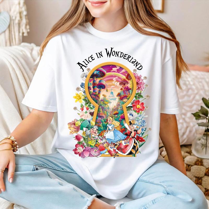Fashion 2026 New Alice in Wonderland Movie Print Womens High Quality Loose Plus Size Cotton Short Sleeve S
Fashion 2026 New Alice in Wonderland Movie Print Womens High Quality Loose Plus Size Cotton Short Sleeve S
