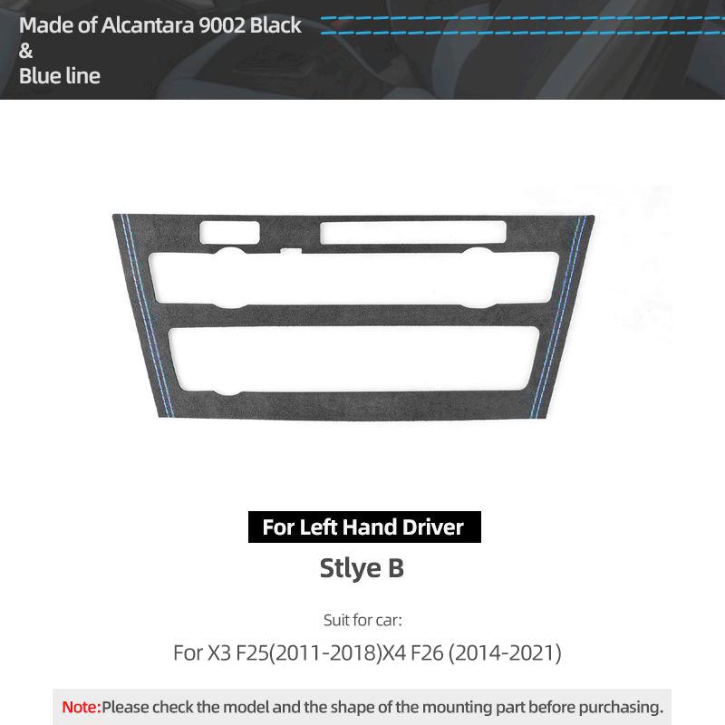 For BMW X3 X4 F25 F26 Made of Alcantara Center Console CD Panel Frame Trim Performance Sticker Car Interior Tuning Accessories B Blue LHD
For BMW X3 X4 F25 F26 Made of Alcantara Center Console CD Panel Frame Trim Performance Sticker Car Interior Tuning Accessories B Blue LHD