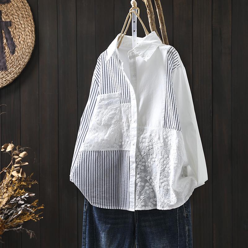 Women s Embroidered Jacquard Cotton Linen Striped Long Sleeve Loose White Shirt - 2026 Spring Collection, Age-Reducing Design Extra Large белый
Women s Embroidered Jacquard Cotton Linen Striped Long Sleeve Loose White Shirt - 2026 Spring Collection, Age-Reducing Design Extra Large белый