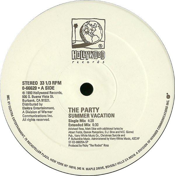12inch Record PARTY - Summer Vacation 066620 Hollywood Recor 1990 US Dance & Electronica Used
12inch Record PARTY - Summer Vacation 066620 Hollywood Recor 1990 US Dance & Electronica Used