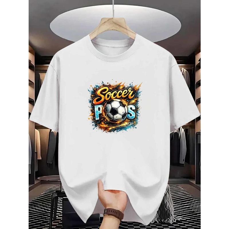 European sizes Soccer Men s TShirt Fiery Soccer Ball Print Pattern Pure Cotton Premium Print Durable Casual Fashion S белый
European sizes Soccer Men s TShirt Fiery Soccer Ball Print Pattern Pure Cotton Premium Print Durable Casual Fashion S белый