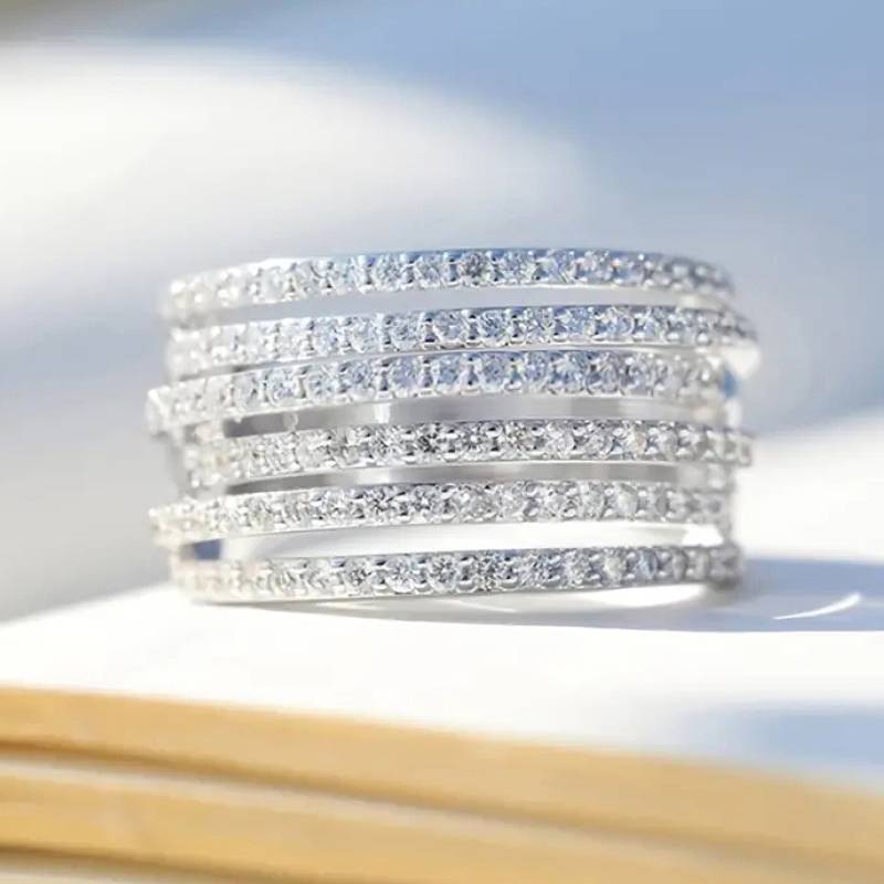 Huitan Elegant Women Ring Multi-layer Design Exquisite Anniversary Wedding Noble Accessories Inlaid Shiny CZ Female Chic Zircon 8
Huitan Elegant Women Ring Multi-layer Design Exquisite Anniversary Wedding Noble Accessories Inlaid Shiny CZ Female Chic Zircon 8