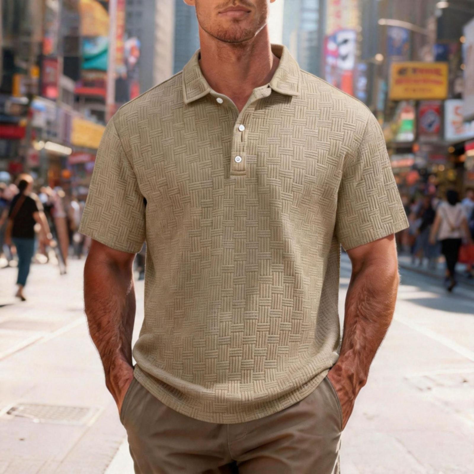 Men s Short Sleeve Polo Shirt Classic Fit Knit Pattern Button Down Collar Casual Top for Everyday Wear M
Men s Short Sleeve Polo Shirt Classic Fit Knit Pattern Button Down Collar Casual Top for Everyday Wear M