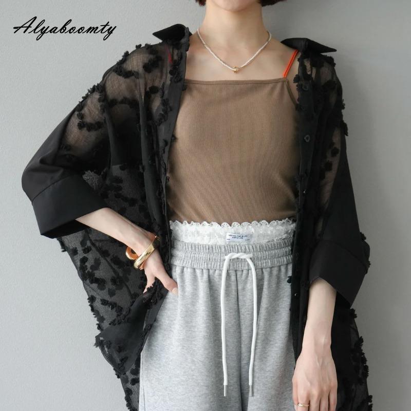 Korean Fashion Summer Spring Women Cardigan Turn-Down Collar White Black Oversized Lace Blouse Delicate Elegant Ladies Thin Outerwear ONE SIZE білий
Korean Fashion Summer Spring Women Cardigan Turn-Down Collar White Black Oversized Lace Blouse Delicate Elegant Ladies Thin Outerwear ONE SIZE білий