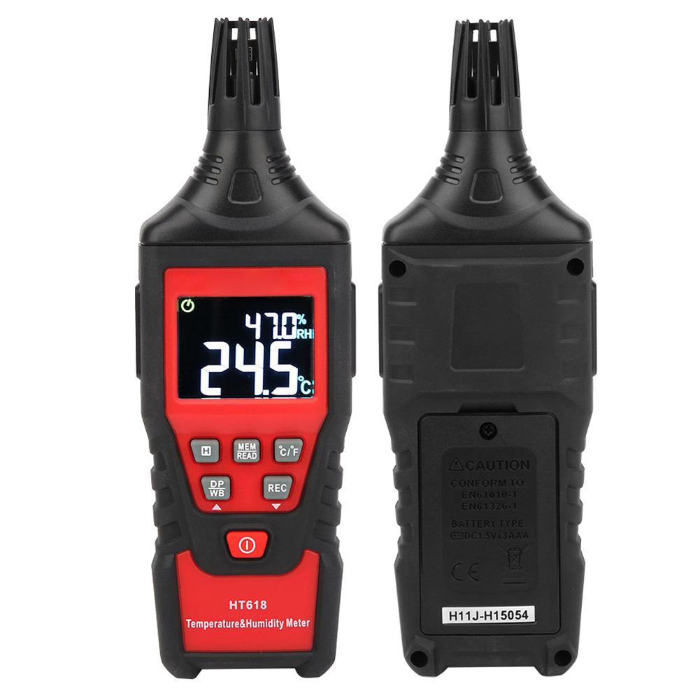 Измеритель температуры и влажности цифровой высокой точности чувствительности портативный двойной ЖК-дисплей HT618
Измеритель температуры и влажности цифровой высокой точности чувствительности портативный двойной ЖК-дисплей HT618