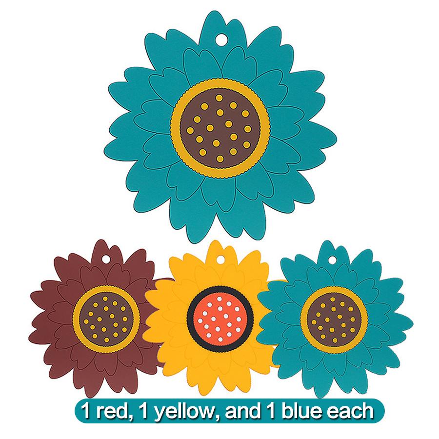 3 шт. Подставка под горячее «Подсолнух», Утолщенный изоляционный коврик для обеденного стола, Нескользящая подставка, Кухня, Ресторан, Коврик для посуды, ПВХ Коврик для тарелок и столовых приборов Large Size
3 шт. Подставка под горячее «Подсолнух», Утолщенный изоляционный коврик для обеденного стола, Нескользящая подставка, Кухня, Ресторан, Коврик для посуды, ПВХ Коврик для тарелок и столовых приборов Large Size