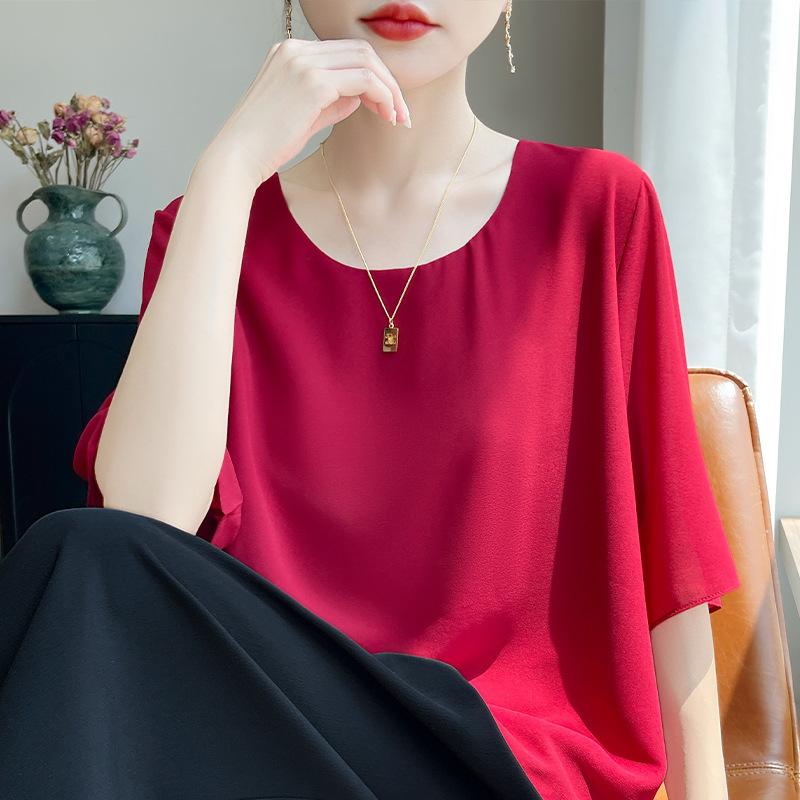 Spring/Summer New Women s Round-neck Loose Solid Color Versatile Five-Piece Sleeve T-Shirt for Sun Protection and Breathability XXL вина червоного кольору
Spring/Summer New Women s Round-neck Loose Solid Color Versatile Five-Piece Sleeve T-Shirt for Sun Protection and Breathability XXL вина червоного кольору