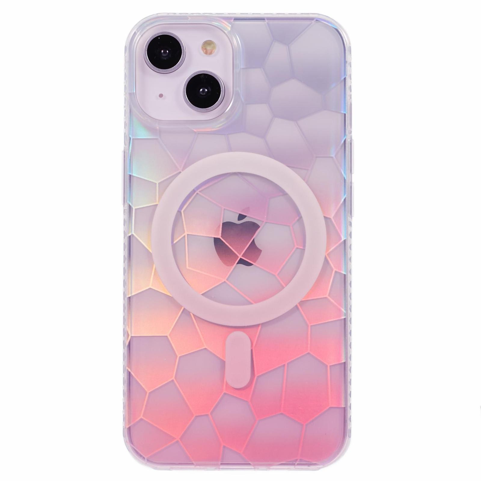 MP Series For iPhone 15 Case Gradient TPU+Acrylic Back Phone Cover Compatible with MagSafe Pink