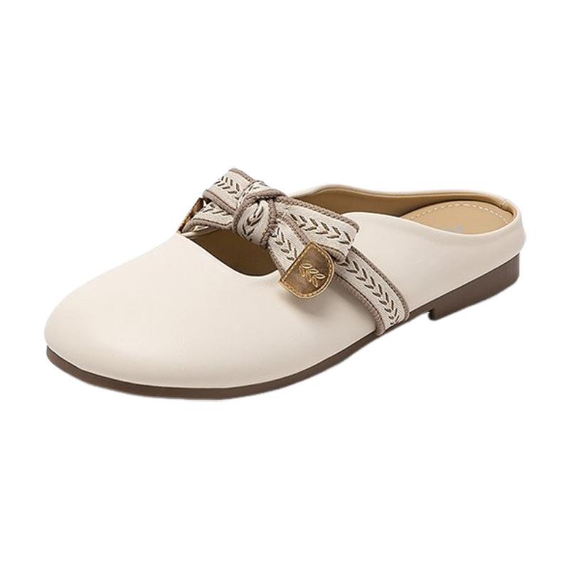 Soft leather bag head slippers women s outer wear 2025 new summer with skirt one pedal fashionable versatile flat shoes 40
Soft leather bag head slippers women s outer wear 2025 new summer with skirt one pedal fashionable versatile flat shoes 40