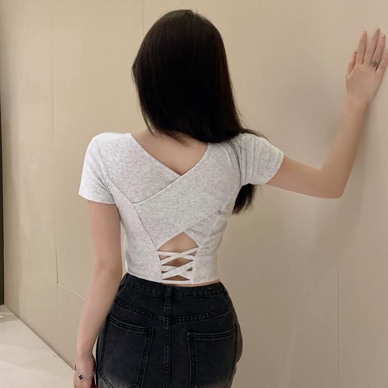 Лето 2024, повседневная короткая футболка, женские топы, однотонная женская футболка с коротким рукавом и подушкой на груди, сексуальная тонкая женская футболка с открытой спиной и крестом 24244 XL серый
Лето 2024, повседневная короткая футболка, женские топы, однотонная женская футболка с коротким рукавом и подушкой на груди, сексуальная тонкая женская футболка с открытой спиной и крестом 24244 XL серый