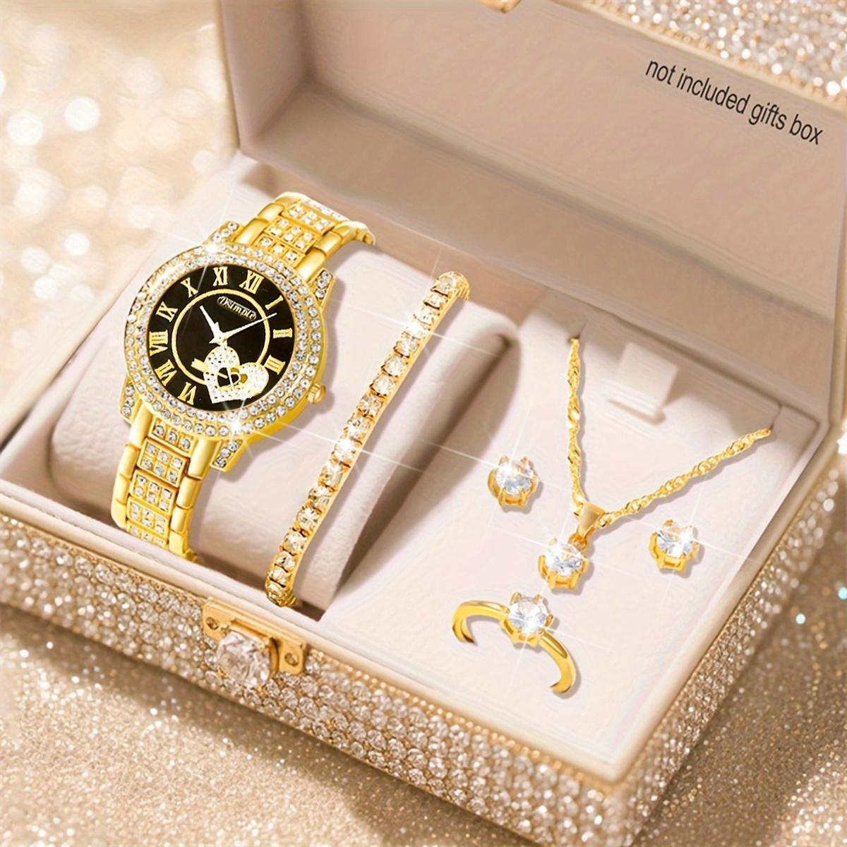 6 Pcs/Set Elegant Ladies Quartz Wrist Watch & Jewelry Set - Perfect Gift for Women, Valentine s Day, Elegant Style No
6 Pcs/Set Elegant Ladies Quartz Wrist Watch & Jewelry Set - Perfect Gift for Women, Valentine s Day, Elegant Style No