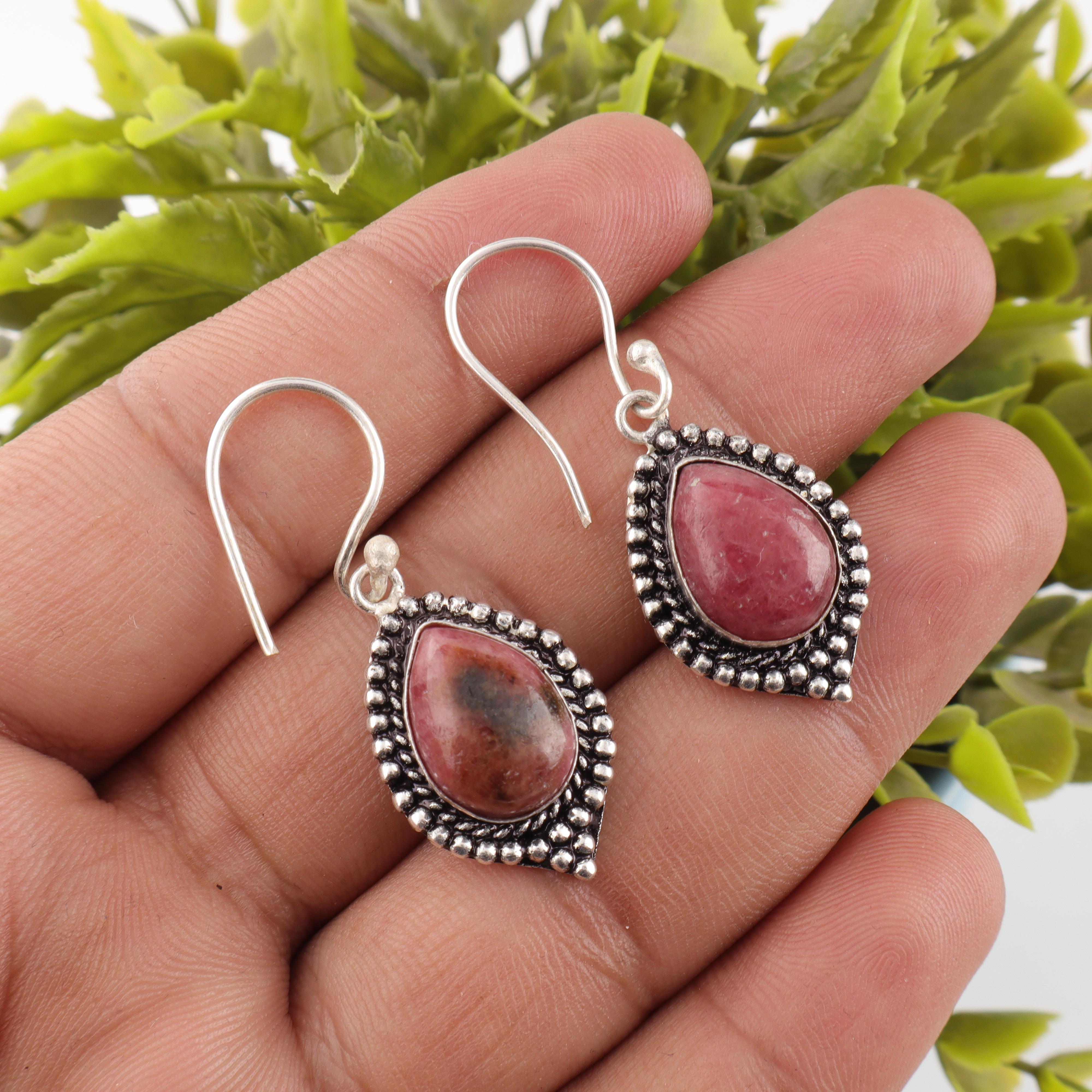 Black Rhodonite Gemstone Jewelry, 925 Solid Sterling Silver Earrings Handmade Gorgeous Silver Earrings For Wedding Gift 1.6 Inches розовый
Black Rhodonite Gemstone Jewelry, 925 Solid Sterling Silver Earrings Handmade Gorgeous Silver Earrings For Wedding Gift 1.6 Inches розовый