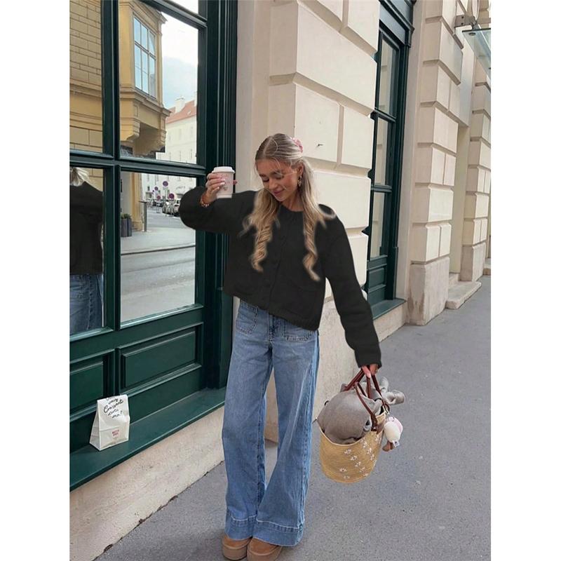 Autumn Casual Long Sleeve Sweater Coat Winter Women Elegant Street Solid Short Jackets Fashion O-neck Single Breasted Cardigan XL чёрный
Autumn Casual Long Sleeve Sweater Coat Winter Women Elegant Street Solid Short Jackets Fashion O-neck Single Breasted Cardigan XL чёрный