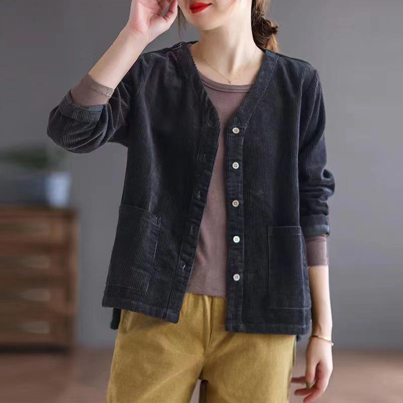 Women s Short Corduroy Workwear Jacket - Autumn/Winter Slimming V-neck Striped Casual Top L чорний
Women s Short Corduroy Workwear Jacket - Autumn/Winter Slimming V-neck Striped Casual Top L чорний