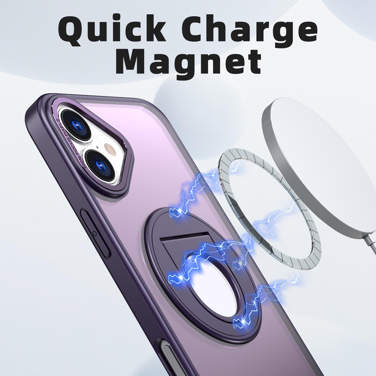 For iPhone 16 Case Compatible with MagSafe Rotating Kickstand TPU+PC Clear Back Phone Cover
For iPhone 16 Case Compatible with MagSafe Rotating Kickstand TPU+PC Clear Back Phone Cover