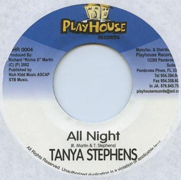 7inch Record TANYA STEPHENS - All Night PHR0004 Playhouse Recor 2002 Jamaica Reggae, Ska & Dub Used
7inch Record TANYA STEPHENS - All Night PHR0004 Playhouse Recor 2002 Jamaica Reggae, Ska & Dub Used