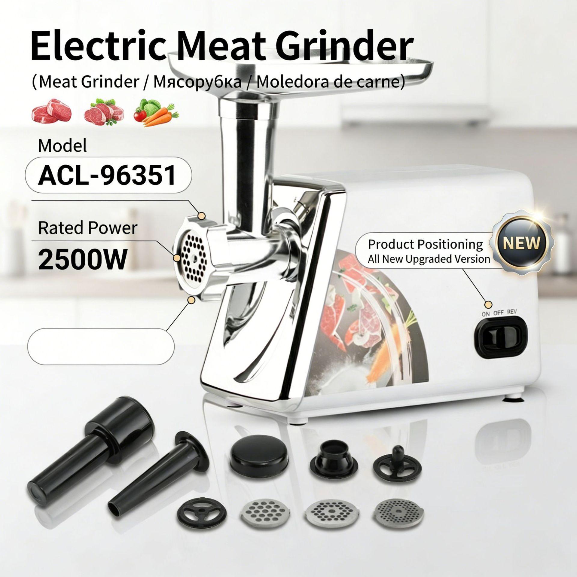 Stainless Steel Electric Meat Grinder & Sausage Stuffer with Double Speed Multi-functionality US Plug 110V
Stainless Steel Electric Meat Grinder & Sausage Stuffer with Double Speed Multi-functionality US Plug 110V