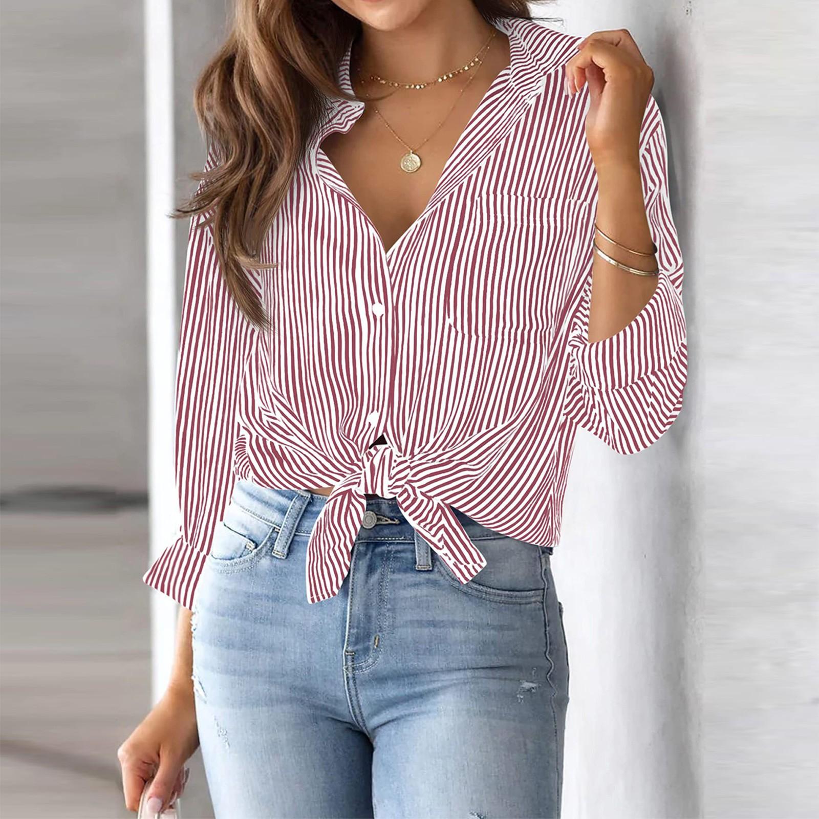 Жіноча класична робоча сорочка з довгими рукавами та кишенями в смужку L червоний
Жіноча класична робоча сорочка з довгими рукавами та кишенями в смужку L червоний