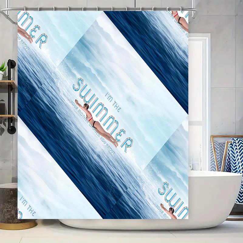 Summer Bath Mat Blue White Water Print Shower Curtain Waterproof Home Decor For Bathroom W60H190(CM)-1 Pcs
Summer Bath Mat Blue White Water Print Shower Curtain Waterproof Home Decor For Bathroom W60H190(CM)-1 Pcs