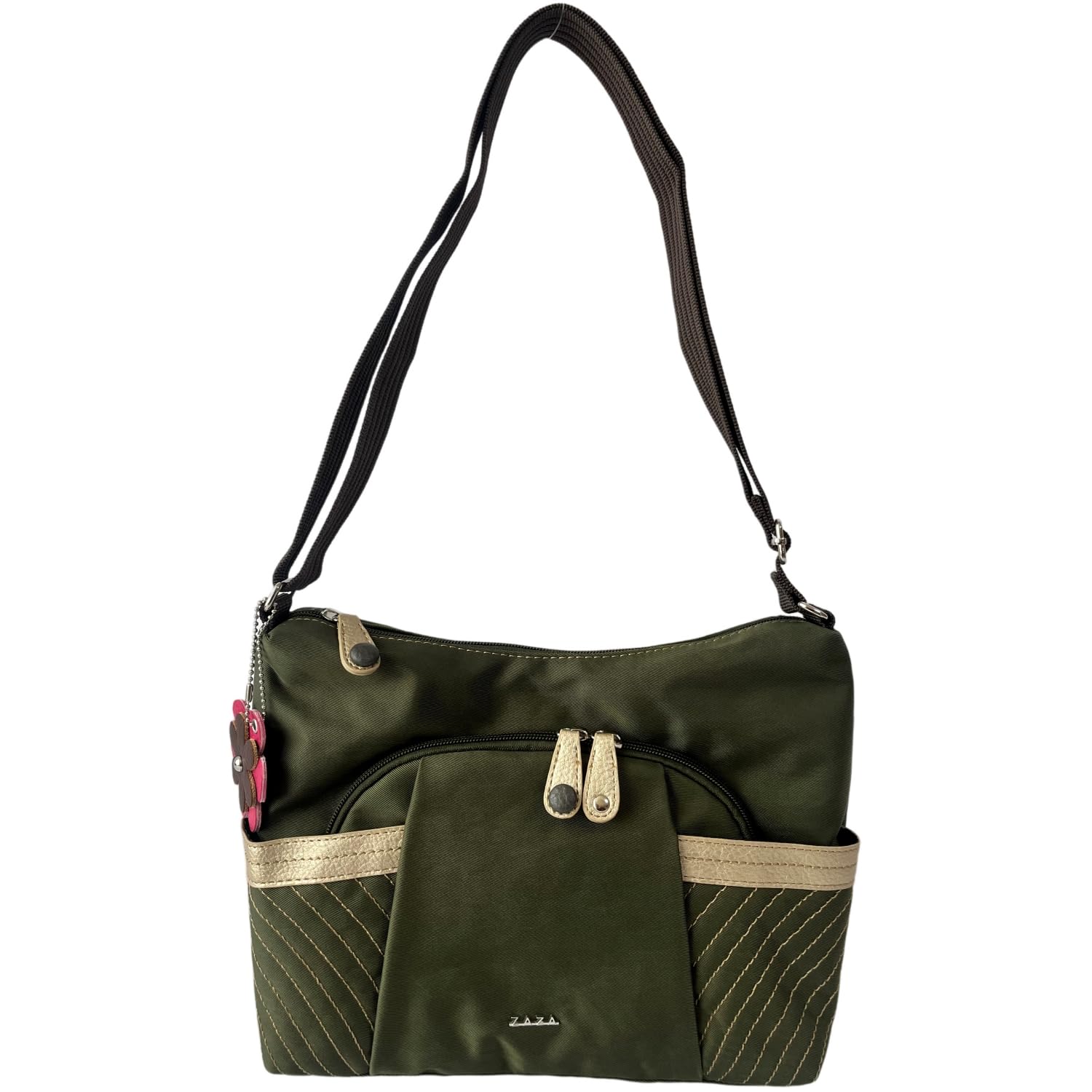 MADEMOISELLE ZAZA Flower Charm Wrinkled Nylon Stitched Shoulder Bag, Lightweight, 5131 (Khaki)
MADEMOISELLE ZAZA Flower Charm Wrinkled Nylon Stitched Shoulder Bag, Lightweight, 5131 (Khaki)