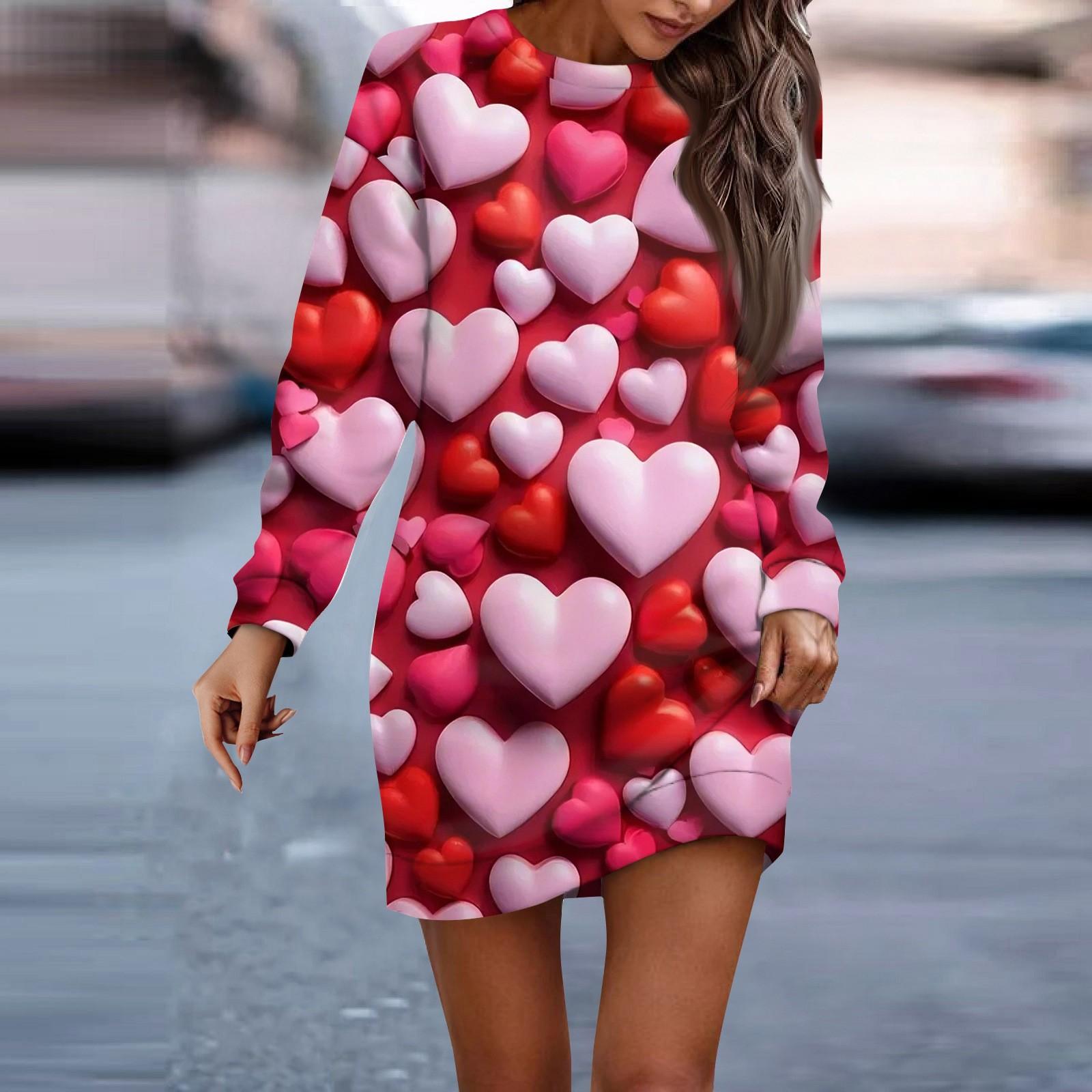 Жіноча повсякденна повсякденна сукня для пар з круглим вирізом і довгими рукавами на День святого Валентина L кавун червоний колір
Жіноча повсякденна повсякденна сукня для пар з круглим вирізом і довгими рукавами на День святого Валентина L кавун червоний колір