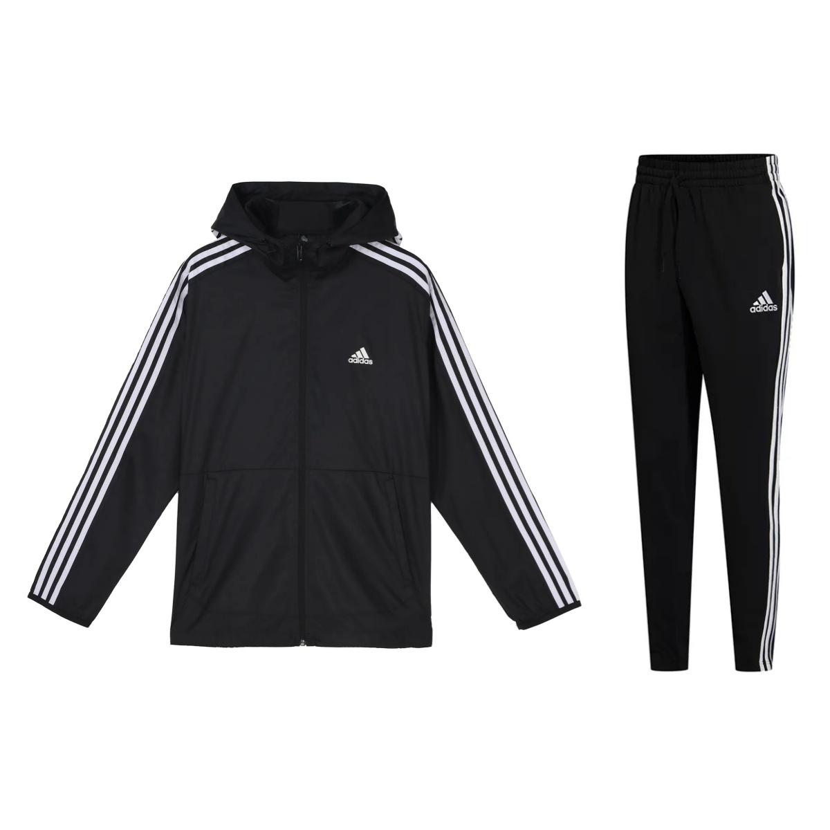 Adidas Classic Windbreaker Hooded Long Sleeve Jacket Vintage Outdoor Mid Waist Pants Casual Sports Suit Men suit Black GQ0600+GK8995 S
Adidas Classic Windbreaker Hooded Long Sleeve Jacket Vintage Outdoor Mid Waist Pants Casual Sports Suit Men suit Black GQ0600+GK8995 S