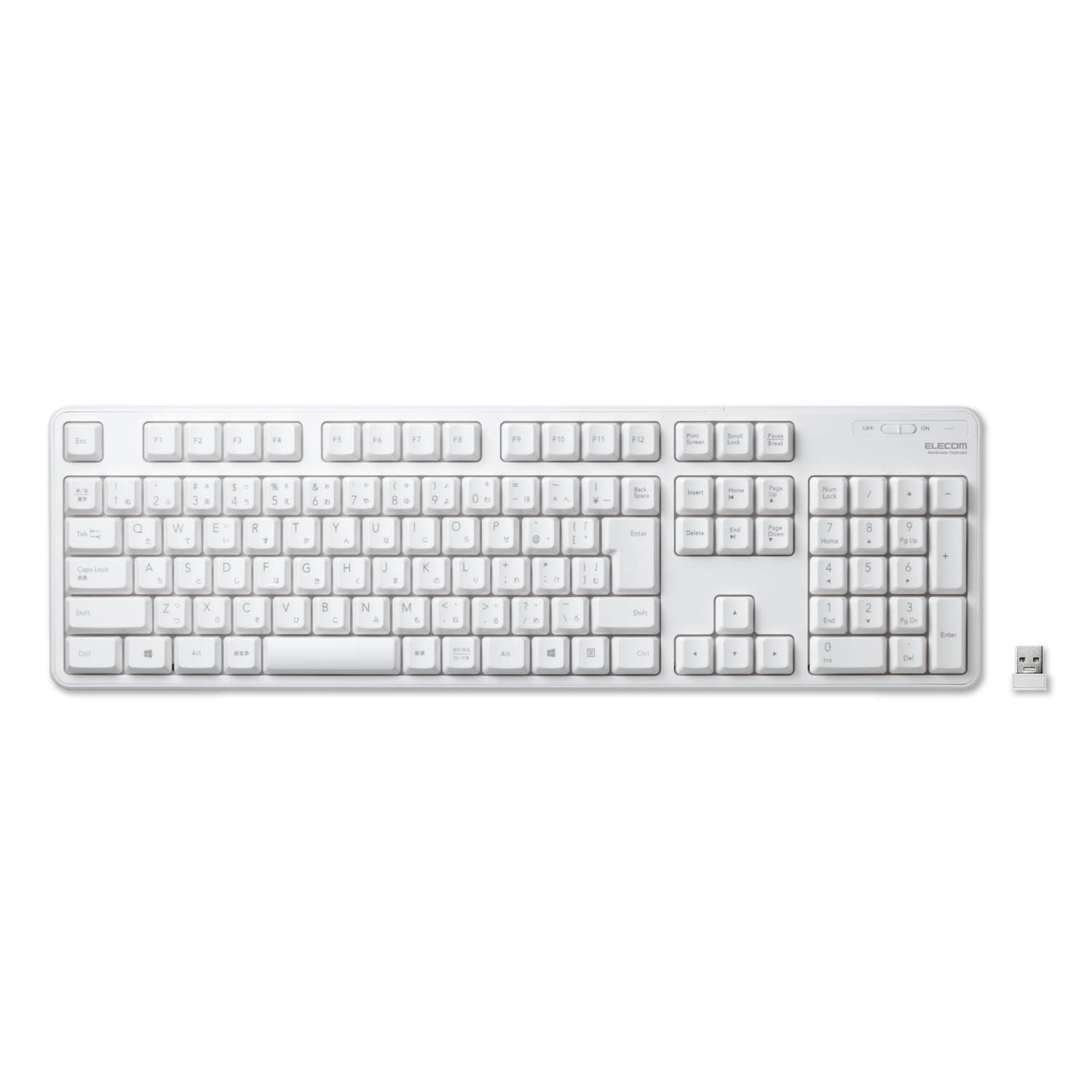 ELECOM Keyboard Wireless Membrane Full Keyboard White USB-A (Receiver Included) TK-FDM106TXWH
ELECOM Keyboard Wireless Membrane Full Keyboard White USB-A (Receiver Included) TK-FDM106TXWH