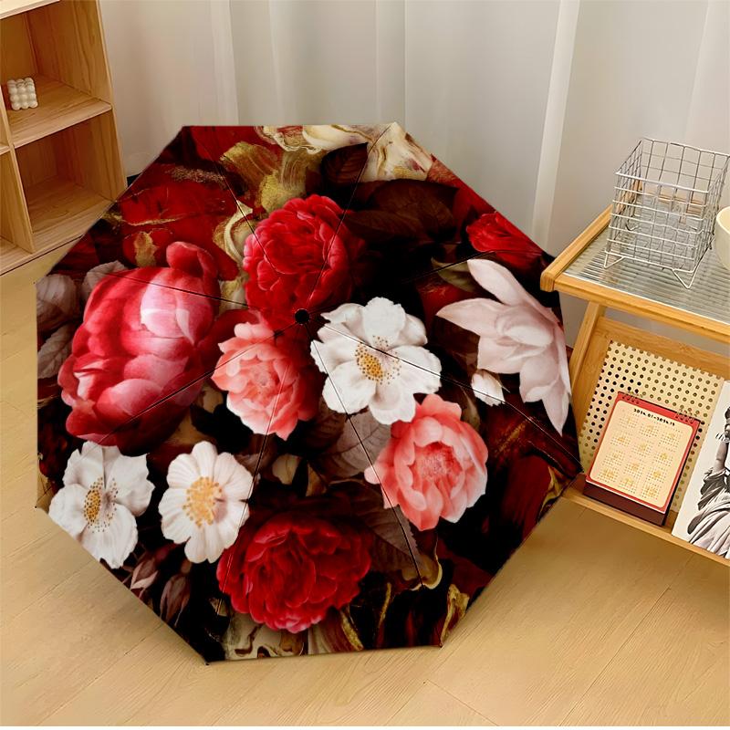 Vibrant Colorful Flowers Theme Automatic Umbrella Compact 8-Rib Design Sturdy Construction Durable Umbrella Stylish Accessory
Vibrant Colorful Flowers Theme Automatic Umbrella Compact 8-Rib Design Sturdy Construction Durable Umbrella Stylish Accessory