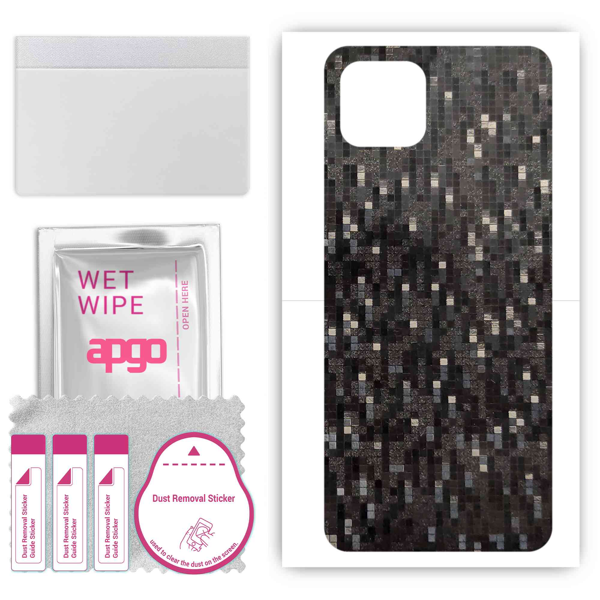 apgo Protective Skin Sticker for the back compatible with Oppo A92s, Wrap Film, Foil, Vinyl - Pattern Carbon Black Pixel
apgo Protective Skin Sticker for the back compatible with Oppo A92s, Wrap Film, Foil, Vinyl - Pattern Carbon Black Pixel