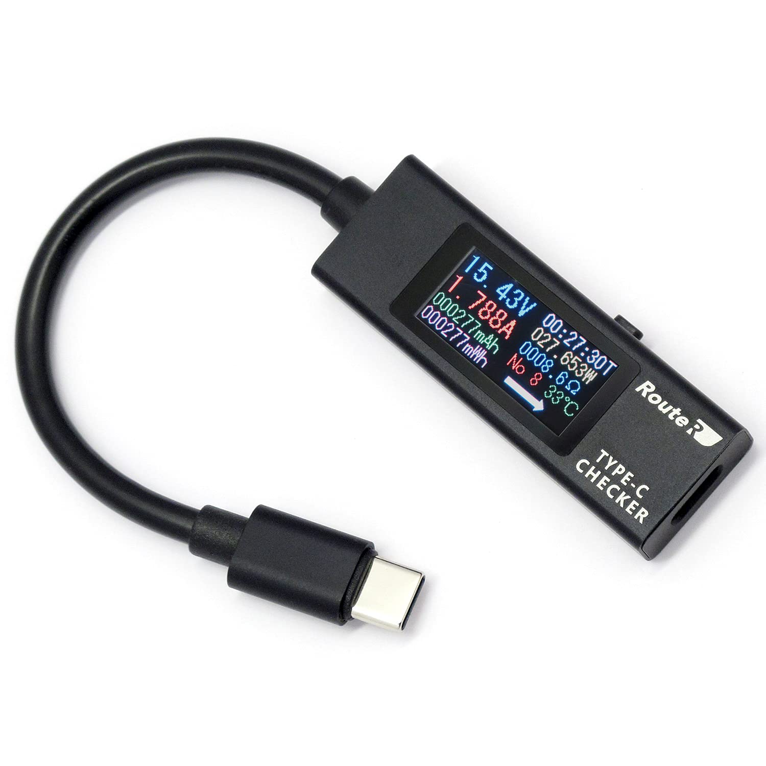 Route R display USB checker with Bidirectional/Metal casing/Multi-function Type-C voltage/current (model cable) RT-TC5VABK чорний
Route R display USB checker with Bidirectional/Metal casing/Multi-function Type-C voltage/current (model cable) RT-TC5VABK чорний
