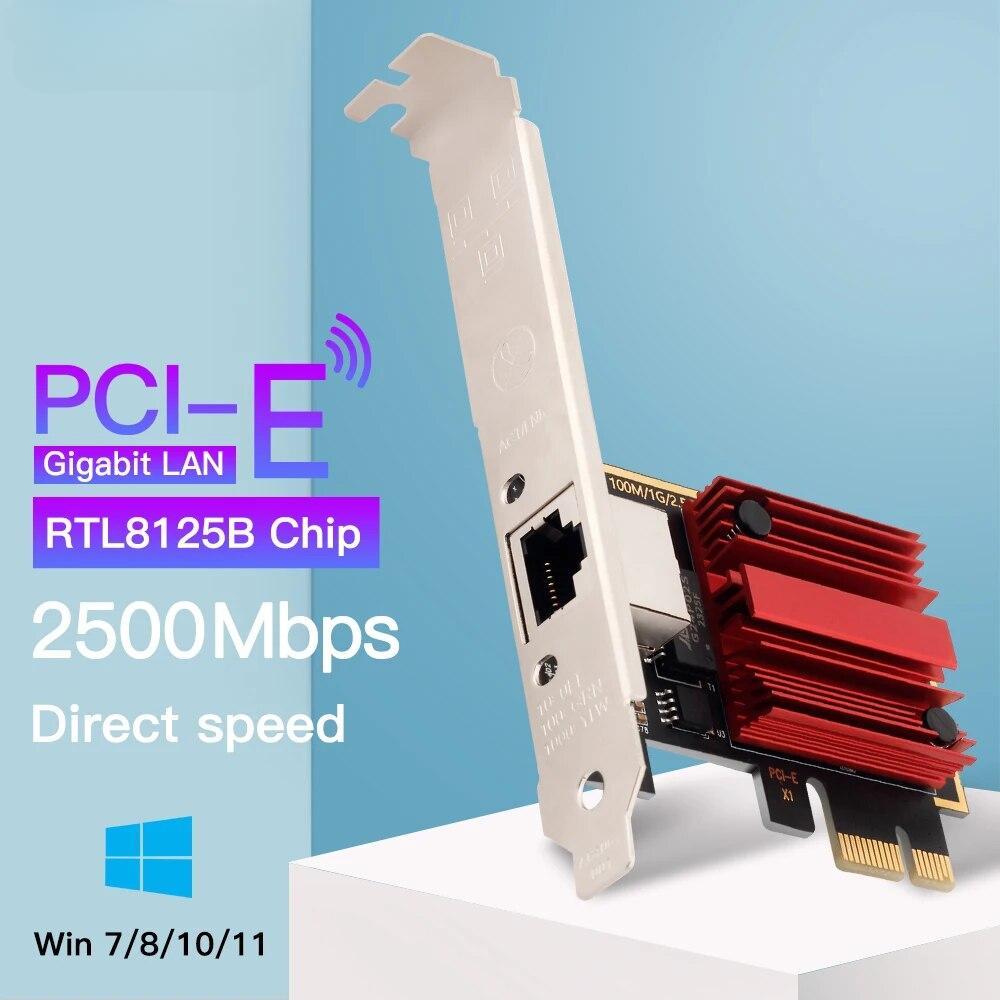 1 шт. 2,5 Гбіт/с PCI-E до RJ45 мережева карта RTL8125B чіп 100/1000 Мбіт/с 2,5 Гбіт/с Ethernet дротовий LAN контролер адаптер для Win7/8/10/11
1 шт. 2,5 Гбіт/с PCI-E до RJ45 мережева карта RTL8125B чіп 100/1000 Мбіт/с 2,5 Гбіт/с Ethernet дротовий LAN контролер адаптер для Win7/8/10/11